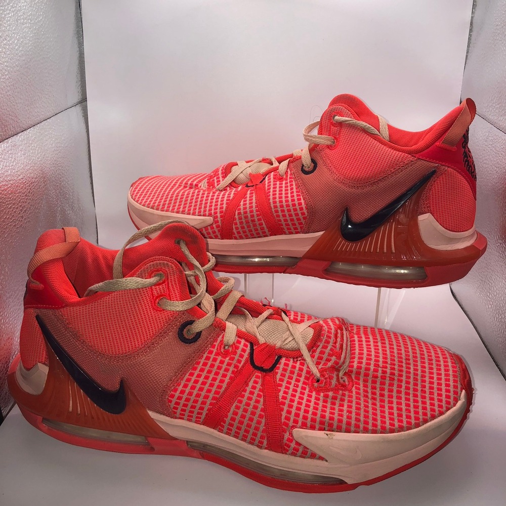 Nike LeBron Witness VII Basketball Shoes Men Size 14 Orange Black CW3158 800